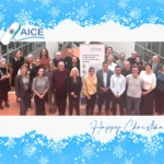 Happy Christmas with a photo of the AICE team